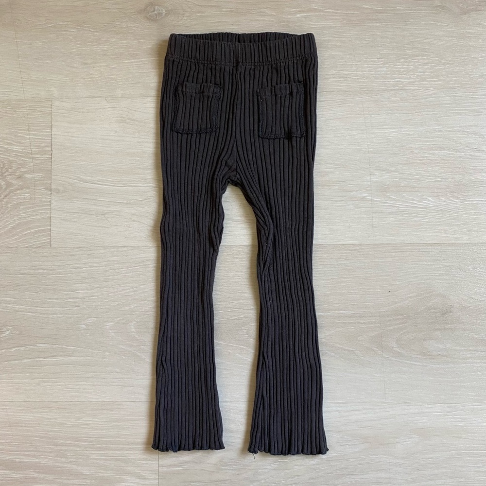 Zara Kids Grey Ribbed Flare Leggings Pants 3-4T